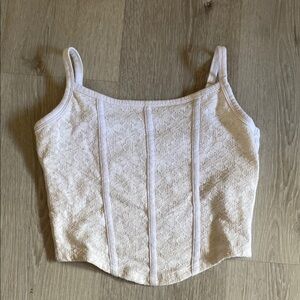 Hollister White Sleeveless Camisole with Bustier Fitted Style